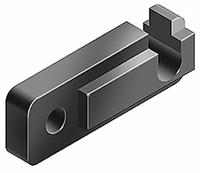 Conveyor Roller Mounting Bracket: 18 mm W, Black, 15 Series, 30 Series, 40 Series, 45 Series (MPN 0932007-16S01). Key specifications — Brand: FATH INC.; Application: Bulk Conveying.