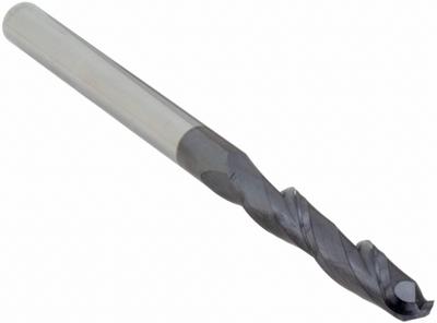 APPROVED VENDOR Ball End Mill: Carbide, AlTiN Coated, 2 Flute, 1/4" Mill Dia, 1-1/2" LOC - General Purpose Carbide Ball End Mills