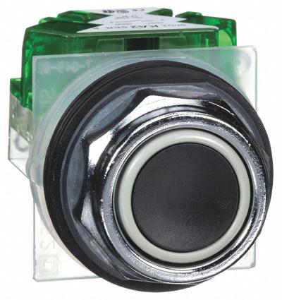 SCHNEIDER Flush Push Button Operator: Non-Illuminated, Flush Profile, Metallic, 30 mm - Flush-Mount Push Buttons