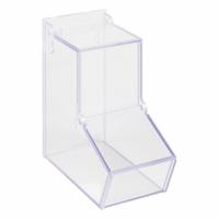 Lab Bulk Bin: 4 1/4 in Overall Wd, 9 in Overall Ht, 4 5/8 in Overall Lg, PETG, Clear, 2 Compartments (MPN BLKBNLD4-W). Key specifications — Material: PETG; Mounting Location: Benchtop; Color: Clear; Product Type: Bulk Bin; Total Holding Capacity: Misc Lab Supplies; Brand: POLTEX.