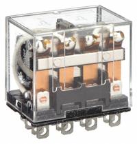 OMRON General Purpose Relay: Socket Mounted, 10 A Current Rating, 120V AC, 4PDT, 14 Pins/Terminals (MPN LY4-AC120). Key specifications — Brand: OMRON; Base Type: Square; Mounting Style: Plug-In; Pin Shape: Flat; Electrical Connection: Quick-Connect; Manufacturer Part Number: LY4-AC120; Series: LY Series.
