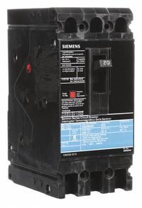 SIEMENS Molded Case Circuit Breaker: 20 A Amps, 10kA at 240V AC, Fixed, Load Side Lug, ABC, ED2 (MPN ED23B020). Key specifications — Phase Connection: ABC; Instantaneous Trip: Fixed; Terminal Connection: Load Side Lug; Series: ED2; Max. AIR Rating: 10kA at 240V AC.