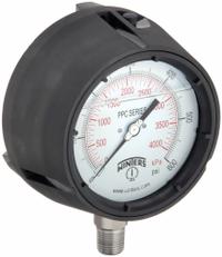 WINTERS Process Pressure Gauge: 0 psi to 600 psi, White, 4 1/2 in Dial, 1/2 in NPT Male, Bottom, PPC (MPN PPC5069G-SG45). Key specifications — Brand: WINTERS; Pointer Color: Black; Accuracy: ±0.5%; Dial Color: White; Gauge Wetted Parts: Stainless Steel; Case Material: Phenolic; Vibration Resistance Properties: Liquid-Filled; Pressure Range: 0 psi to 600 psi.