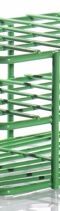 Tube Rack: 3 5/8 in Overall Wd, 2 1/2 in Overall Ht, 5 in Overall Lg, Steel, Green, (24) Places (MPN F18788-1600). Key specifications — Material: Steel; Mounting Location: Benchtop; Color: Green; Product Type: Test Tube Rack; Total Holding Capacity: (24) Places; Brand: SP SCIENCEWARE.