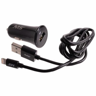 MOBILESPEC Standard USB Cable: Lightning End 1, Type C End 2, Black, 48 in Lg - Standard USB & Lightning Cables