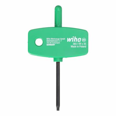 WIHA Torx Key: 1 Tips, Torx, Std End, T7 Tip Size, Short, Alloy Steel, Black Oxide - Rapid-Twist Torx & Torx Plus Keys