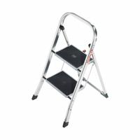 HAILO Step Stool: 2 Steps, 2.5 ft Overall Ht, 330 lb Load Cap, Aluminum, 18.8 in Standing Ht (MPN 4392-281). Key specifications — Brand: HAILO; Color: Silver.