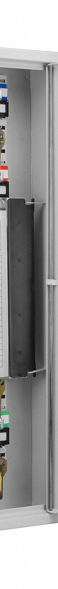 Key Cabinet: 50 Key Capacity, Single Key Lock, Steel, Gray, 21 3/4 in Ht, 15 in Wd, 3 in Dp (MPN CB12950). Key specifications — Brand: BARSKA; Finish: Matte; Includes Key Tags: Includes Key Tags; Includes Mounting Hardware: Mounting Hardware Included; Color: Gray; Mounting Location: Wall; Material: Steel.