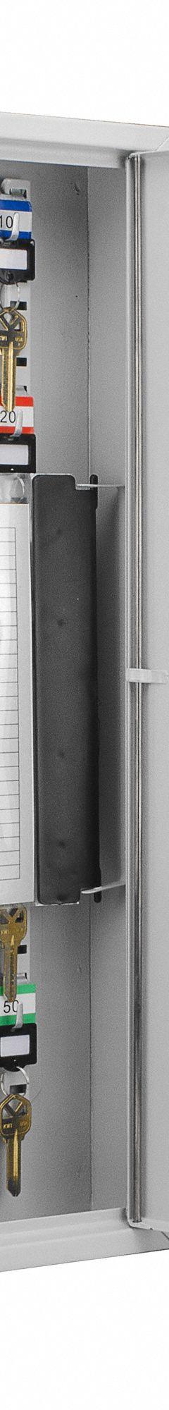 Key Cabinet: 50 Key Capacity, Single Key Lock, Steel, Gray, 21 3/4 in Ht, 15 in Wd, 3 in Dp (MPN CB12950). Key specifications — Brand: BARSKA; Finish: Matte; Includes Key Tags: Includes Key Tags; Includes Mounting Hardware: Mounting Hardware Included; Color: Gray; Mounting Location: Wall; Material: Steel.