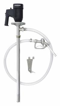 DAYTON Electric Drum Pump: Pump with Hose & Nozzle, 1 1/10 hp HP, 110 V AC, 22 gpm, Aluminum (MPN 53RU54). Key specifications — Brand: DAYTON; Suction Tube Material: Aluminum.