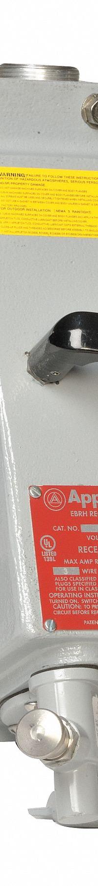 APPLETON ELECTRIC Mechanical Interlock: 600V AC, Three Phase, 30 A, 4 Pole, 3 Wire (MPN EBR3034FB20). Key specifications — Brand: APPLETON ELECTRIC; Circuit Breaker Type: FDB 600V AC; Reverse Service: No; Hazardous Location Class: Class III.