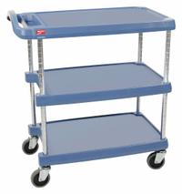 Laboratory Utility Cart: 34 3/8 in Overall Lg, 23 1/2 in Overall Wd, 35 1/2 in Overall Ht, Polymer (MPN GRMY2030-34BU). Key specifications — Brand: INSTOCK; Product Type: Lab Cart; Includes: (3) Shelves; Cart Material: Polymer.