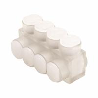 BURNDY Multitap Connector: 5 Port, Single-Sided Entry, 14 AWG – 4 AWG Wire Size, Clear (MPN BIBS45). Key specifications — Body Material: Aluminum; Brand: BURNDY.