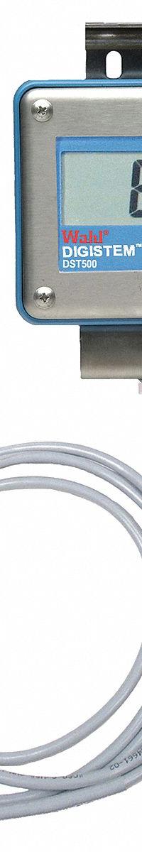 WAHL Digital Process Thermometer: -328°F to 1,472°F /-200°C to 800°C, 1/2 in Thread Size, Female (MPN D1396-5). Key specifications — attr1275175: +/-0.1°F/+/-0.1°C for 1 Year Period At Ambient Temp 23°C +/- 5°C; attr1275180: WAHL.