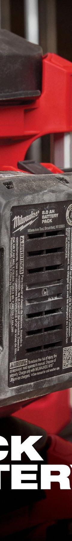 MILWAUKEE PACKOUT Tool Box Battery Rack Attachment: 3 5/16 in W x 5 3/16 in H x 16 13/16 in L, Red (MPN 48-22-8603). Key specifications — attr1120120: Impact-Resistant; attr1120130: MILWAUKEE; attr1120217: ABS Plastic; attr1120218: Red; attr1126375: Tool Cases.