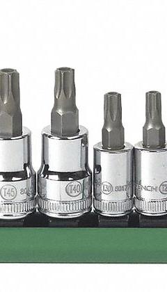 GEARWRENCH Socket Bit Sets: 1 - 25 Pieces, 1/4 in, 3/8 in, 1/2 in Drive Size, 13 Pieces, Torx (MPN 80725). Key specifications — attr1216280: Fixed Insert; attr1216283: GEARWRENCH; attr1225718: TR7 to TR60; attr1227491: 1/4 in, 3/8 in, 1/2 in.