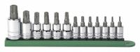 GEARWRENCH Socket Bit Sets: 1 - 25 Pieces, 1/4 in, 3/8 in, 1/2 in Drive Size, 13 Pieces, Torx (MPN 80725). Key specifications — attr1216280: Fixed Insert; attr1216283: GEARWRENCH; attr1225718: TR7 to TR60; attr1227491: 1/4 in, 3/8 in, 1/2 in.
