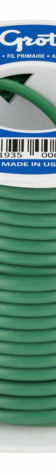 GROTE Primary Automotive Wire: GPT, 25 ft, 1 Conductor, 16 AWG, Green, 60 V Volt (MPN 89-8006). Key specifications — Brand: GROTE.