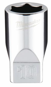 MILWAUKEE Standard Socket: Metric, 1/4 in Drive Size, 10 mm Socket Size, 6-Point, Std, Chrome (MPN 45-34-9036). Key specifications — attr1204417: MILWAUKEE; attr1204392: Chrome.