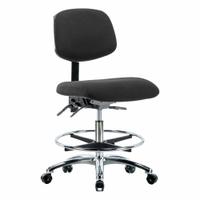 ESD Task Chair: Fabric, Armless, Ht Range 21 1/2 in to 29 in, 18 1/2 in Seat Wd, 17 in Seat Dp (MPN BR-ESD-FMBCH-CR-T0-A0-CF-EC-ESDBLK). Key specifications — Foot Support: Yes; Back Tilt Backward: 13.5°; Back Tilt Forward: 10.5°; Base Material: Aluminum; Brand: APPROVED VENDOR; Product Type: ESD Task Chair; ESD-Safe: ESD-Safe.