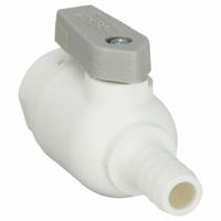 PARKER Manual Two-Way Ball Valve: 3/8 in, Polypropylene, Straight, Push x Barb, One-Piece, Lever (MPN LFPP6VUCPB6). Key specifications — Brand: PARKER; Handle: Lever.