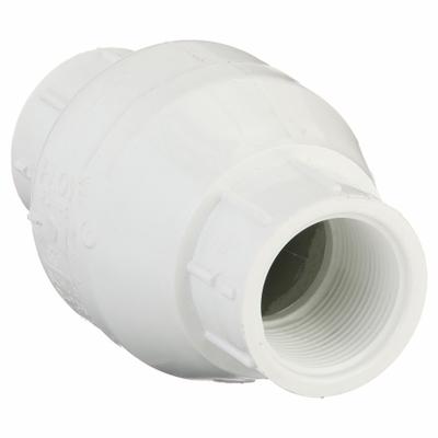 NDS Swing Check Valve: Swing, Inline Valve Body, 1 1/4 in Pipe Size, FIP x FIP - PVC Inline Swing Check Valves