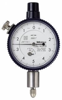 MITUTOYO Dial Indicator - Lug Back: 0 in to 0.025 in, Inch, Plunger, 0.0001 in Accuracy (MPN 1803A-10). Key specifications — attr1184168: 1803A-10; attr1184178: 0-5-0; attr1184223: MITUTOYO; attr1200883: Dial Indicator - Lug Back; attr1184173: AGD 1; attr1184177: 0.0001 in; attr1184208: Certificate of Inspection.