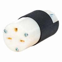 HUBBELL Straight Blade Connector: 6-15R, 250V AC, 15 A, 2 Pole, 3 Wire, Black/White (MPN HBL5669CST)
