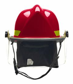 BULLARD Fire Helmet: Red, Modern Rear Brim, Chin Strap, 4 pt Ratchet (MPN LTXRD). Key specifications — Color: Red; Chin Strap: Yes; Brand: BULLARD; Style: Modern Rear Brim; Suspension: 4 pt Ratchet.