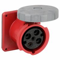 HUBBELL Pin and Sleeve Receptacle: Red, 480V AC, Three Phase, 60 A, 3 Pole, 4 Wire, IEC Grounding (MPN HBL460R7W). Key specifications — Brand: HUBBELL.