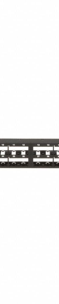 Patch Panel: 1 Rack Units, 48 Ports, Flat, Adhesive Label/Front Numbered, Unshielded, Rear Access (MPN CPP48HDEWBL). Key specifications — Brand: PANDUIT; Compatible Adapter Type: Panduit Mini-Com Modules; Material: Steel; _Access Type: Rear Access; _Port Labeling: Adhesive Label; _Series: Mini-Com; _Shielded: Unshielded.