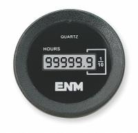 ENM Hour Meter: Hour Meters, Front Panel Mounting, Digital, 98 V AC – 120 V AC, LCD, Tenth, No Reset (MPN T1160EB). Key specifications — Mounting Style: Flush; Bezel Face Shape: Round; Hour Unit Increment: Tenth; Brand: ENM; Manufacturer Part Number: T1160EB; Meter Type_Broad: Digital.