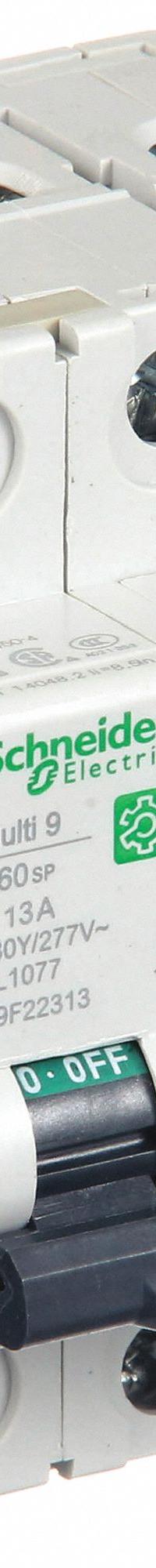 SCHNEIDER IEC Supplementary Protector: 13 A Amps, 14kA at 240V AC, Screw Clamp, C60SP (MPN M9F22313). Key specifications — Terminal Connection: Screw Clamp; Series: C60SP; AC Voltage Rating: 240/415/440V AC; DC Voltage Rating: Not Rated; Max. AIR Rating: 14kA at 240V AC; Brand: SCHNEIDER.