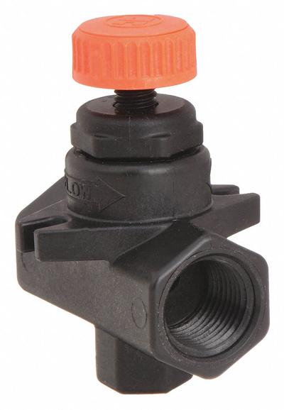 HAYWARD Needle Valve: Inline Valve Body, Glass-Filled Polypropylene, Screw-In Bonnet - Glass-Filled Polypropylene Straight-Body Needle Valves