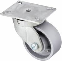 APPROVED VENDOR Plate Caster: Swivel, Iron, 6 in Wheel Dia, 2 1/2 in Wheel Wd, Roller, Heavy Duty (MPN 416P26). Key specifications — Wheel/Tread Color: Gray; Brand: APPROVED VENDOR; Roll Up: Swivel.
