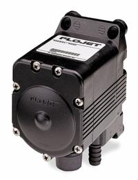 FLOJET Double Diaphragm Pump: Polypropylene Housing, 1/2 in, Barbed Connection, 5 gpm Max. Flow Rate (MPN G575215Z). Key specifications — Brand: FLOJET; Check Valve Material: Santoprene; Diaphragm Material: Not Specified; Seat Material: Santoprene.
