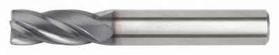 WIDIA HANITA Square End Mill: Carbide, TiAlN Coated, 4 Flute, 2.5 mm Mill Dia, 6.3 mm LOC - General Purpose Carbide Square End Mills