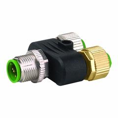MURRELEKTRONIK T-Coupler: M12 Male Straight, 5 Pole to (2) M12 Female Straight, 5 Pole, T-Style (MPN 7000-41181-0000000). Key specifications — Connector Style: T-Style; IP Rating: IP67; Convert From: M12 Male Straight, 5 Pole; Convert To: (2) M12 Female Straight, 5 Pole; Brand: MURRELEKTRONIK.