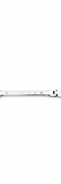 GEARWRENCH Combination Ratcheting Wrench: Alloy Steel, Full Polish Chrome, 1/2 in Head Size, Std (MPN 86745). Key specifications — attr309600: 1/2 in; attr309611: Full Polish Chrome; attr309610: Alloy Steel; attr309604: Yes; attr309612: No; attr309613: No; attr309615: No; attr324932: GEARWRENCH.