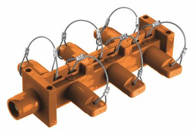 HUBBELL Distribution Block: 6 Female, 1 Male Connections, Orange, 600V AC/600V DC - Single-Pole Distribution Blocks