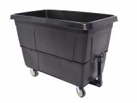 GRAINGER Cube Truck: 27 cu ft, 1,200 lb, 59 in L x 33 1/2 in W x 43 1/2 in H, (2) Rigid/(2) Swivel (MPN 36FL04). Key specifications — Manufacturer Part Number: 36FL04; Brand: GRAINGER; Caster/Wheel Configuration: (2) Swivel; Color: Black.
