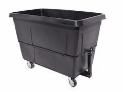 GRAINGER Cube Truck: 27 cu ft, 1,200 lb, 59 in L x 33 1/2 in W x 43 1/2 in H, (2) Rigid/(2) Swivel (MPN 36FL04). Key specifications — Manufacturer Part Number: 36FL04; Brand: GRAINGER; Caster/Wheel Configuration: (2) Swivel; Color: Black.