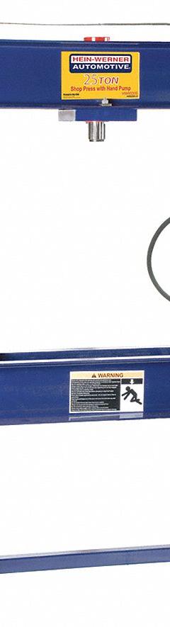 HEIN-WERNER Hydraulic Press: Manual, H-Frame, 25 ton (MPN HW93300). Key specifications — attr1088151: HEIN-WERNER.