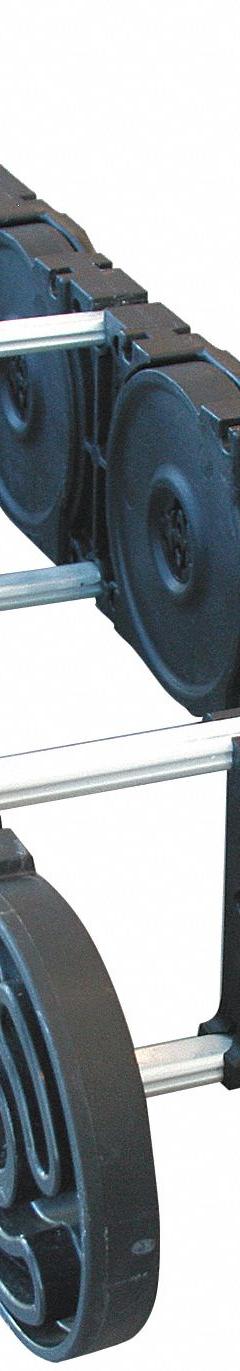 KABELSCHLEPP Cable and Hose Carrier: Open, 2 Channels, 3.7 in Cavity Ht, 6 in Cavity Wd, 12 in (MPN MC1250-6.00-RS-220-1V1). Key specifications — Brand: KABELSCHLEPP; Crossbar Material: Aluminum; Item: Cable and Hose Carrier; Series: M; Mounting Brackets Included: Without Mounting Brackets; Outside Width: 7.8 in; Outside Height: 3.8 in; Length: 12 in.