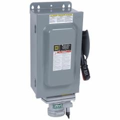 SQUARE D Safety Switch: Non-Fusible, 60 A, Three Phase, 600V AC, Galvanized Steel, Indoor (MPN HU362WA). Key specifications — attr867074: SQUARE D; attr925469: Appleton Powertite.