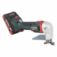 METABO Shear: Sheet Metal, 18V DC, Scroll Cut Cutting, 16 ga Capacity (Steel), Brushless Motor, SCV (MPN SCV 18 LTX BL). Key specifications — attr1256491: Yes; attr1256494: 18V DC; attr1319698: Tool Only.