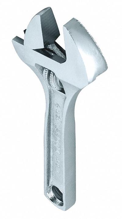 PROTO Adjustable Wrench: Alloy Steel, Chrome, 12 in Overall Lg, 1 9/16 in Jaw Capacity - General Purpose Adjustable Wrenches