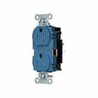 HUBBELL Receptacle: Duplex, 5-15, Blue, 125V AC, 15 A, 2 Pole / 3 Wire (MPN BR15STBLTR)