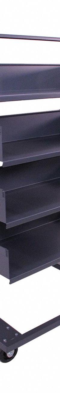 VALLEY CRAFT A-Frame Cart: 2,500 lb, 4 Shelves, Gray, 38 in L x 25 in W x 63 in H, 1 Usable Sides (MPN F89069VCGY). Key specifications — Color: Gray; Includes: (4) Large Trays; Caster/Wheel Configuration: (2) Swivel; Brand: VALLEY CRAFT.
