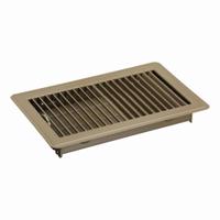 Floor Register: Floor, 7 1/2 in H, 11 1/2 in W, Louvered, Powder Coated, Brown, Steel Grille (MPN 4MJE6). Key specifications — Adjustable Blades: No; Brand: APPROVED VENDOR; Airflow Directions: One-Way; Grille Color: Brown.